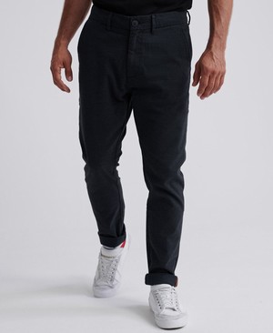 Superdry Edit Slim Chinos Férfi Nadrág Kék/Fekete | JTNVR9738